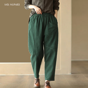 Quần baggy lưng thun túi vuông may chéo - NU9681