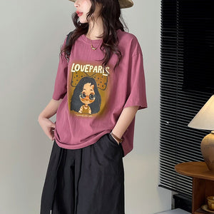 Áo T-shirt ngắn tay cô gái đeo nơ cổ tròn - NU9955