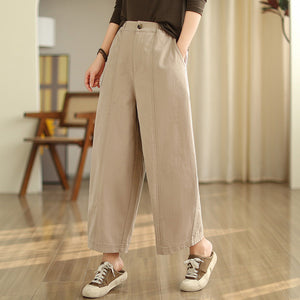 Quần baggy lưng thun ống rộng khuy cài kiểu xếp ly - NU9732