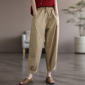 Quần baggy lửng lưng thun dây rút hai túi - Q149