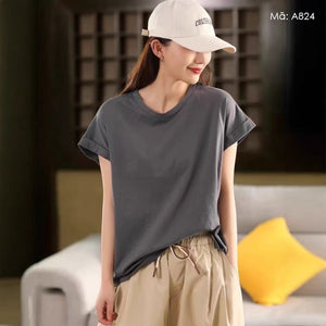 Áo T-shirt sát nách cổ tròn đơn sắc - A822