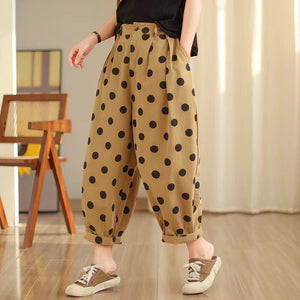 Quần baggy lưng thun chấm bi cạp cao - NU9783