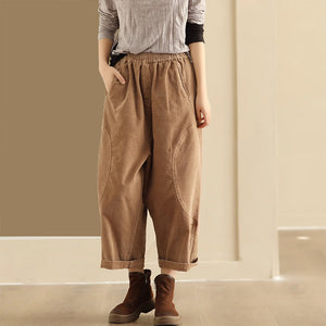 Quần baggy lưng thun dáng rộng ống đứng hai túi chéo - NU9335