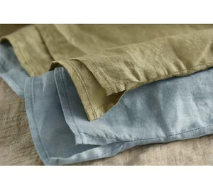 Áo sơ mi linen sát nách cổ đức hai túi vuông - A935