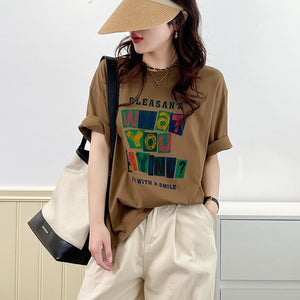 Áo T-shirt what you saying ngắn tay cổ tròn - NU9950