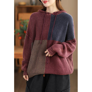 Áo hoodies len dài tay ô màu đối xứng - NU9556