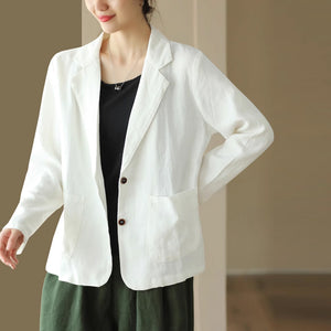 Áo khoác blazer linen dài tay túi vuông hai khuy - NU9206