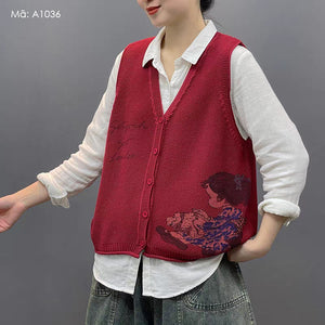 Áo len gile cổ V - A1034