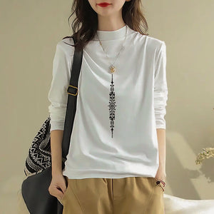Áo T-shirt dài tay cổ đứng - A1049