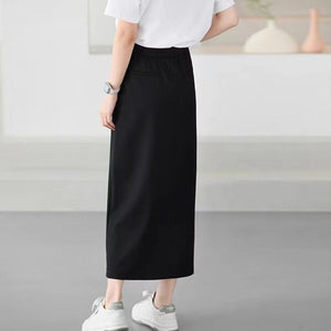 Chân váy retro lưng xẻ tà cạp cao - NU9863