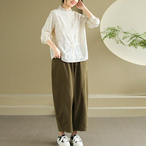 Quần baggy lưng thun ống rộng trăng khuyết - NU9785