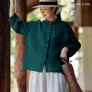 Áo sơ mi linen tay lửng - A1031