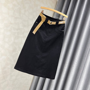Chân váy retro lưng cao kèm thắt lưng - V039