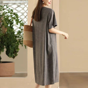 Đầm liền ngắn tay cổ tròn in lái máy bay - NU10520