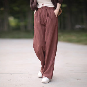 Quần baggy lưng thun dây rút ống rộng hai túi chéo - NU9152