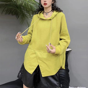 Áo hoodies len dài tay vạt xếp - NU9241