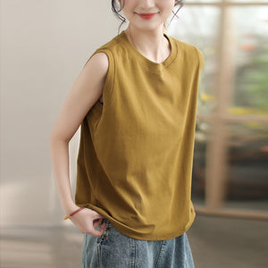 Áo T-shirt sát nách cổ tròn đơn sắc - A779