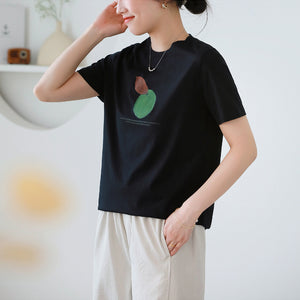 Áo T-shirt ngắn tay cổ tròn in trái cam - A914