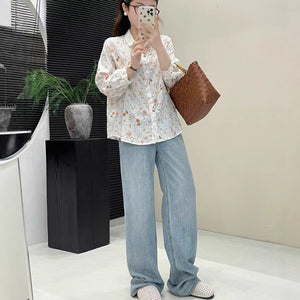Áo sơ mi linen dài tay cổ đức - A1010