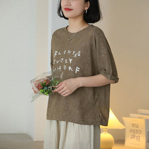 Áo T-shirt Flower ngắn tay cổ tròn - NU10170