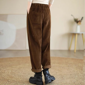 Quần baggy nhung tăm lưng thun hai túi sau - NU9327