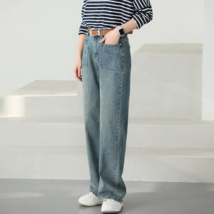 Quần baggy denim ống đứng hai túi vuông - NU9745