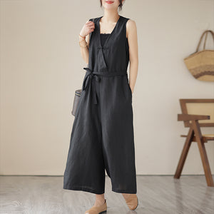 Quần BAGGY yếm một màu eo thắt dây - NU3204