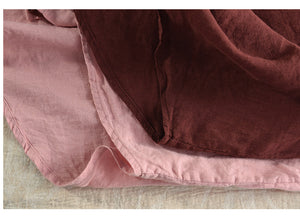Áo sơ mi linen ngắn tay cổ tròn túi vuông đơn sắc - A895
