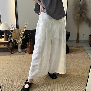 Quần baggy linen lưng thun cạp cao ống rộng - Q103