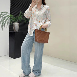 Áo sơ mi linen dài tay cổ đức - A1010