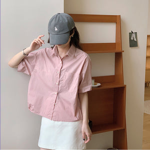 Áo sơ mi Slim Fit ngắn tay cổ đức hai túi - NU10073