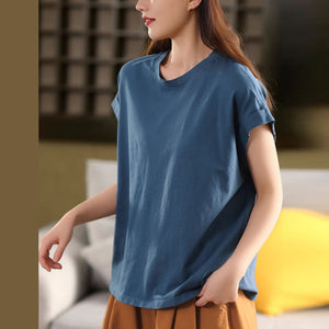 Áo T-shirt sát nách cổ tròn đơn sắc - A822