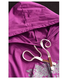 Áo hoodies ngắn tay in chữ trước ngực - NU10006