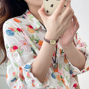 Áo sơ mi linen hoa - A1028