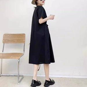 Đầm liền retro ngắn tay cổ V phối caro - NU9893