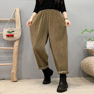 Quần baggy lưng thun kiểu dập nhăn một túi sau - NU9585