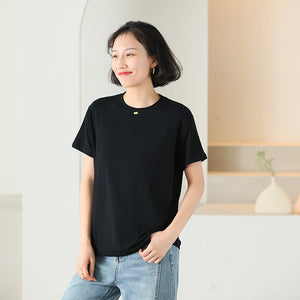 Áo T-shirt ngắn tay cổ tròn một màu - NU00002