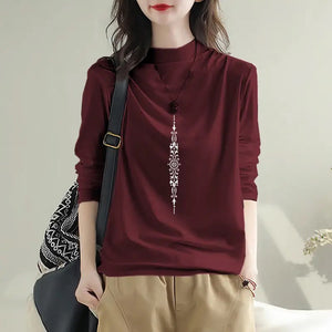 Áo T-shirt dài tay cổ đứng - A1049