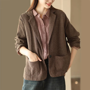 Áo khoác blazer linen dài tay kiểu móc light - NU9211
