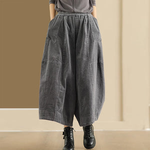 Quần baggy nhung lưng thun dây rút ống rộng - NU9294