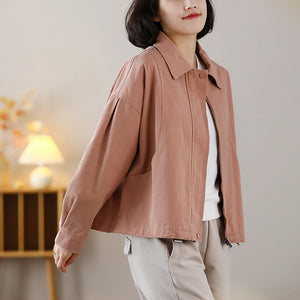 Áo khoác retro dài tay cổ đức khóa kéo - NU9099