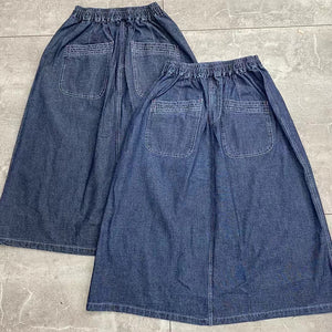 Chân váy denim lưng thun túi vuông chéo - NU10391