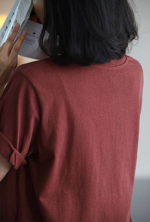 Áo T-shirt ngắn tay kiểu gấp cổ tròn - NU10280