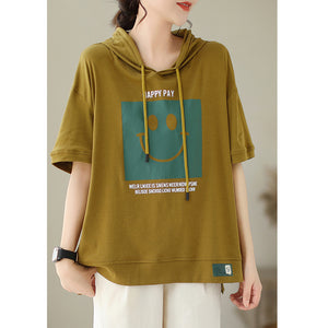 Áo hoodies ngắn tay in mặt cười - NU8751