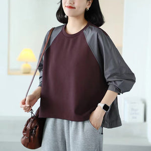 Áo T-shirt dài tay sơ mi cổ tròn vạt bo dây rút - A543