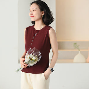 Áo T-shirt sát nách cổ tròn một màu - NU9758