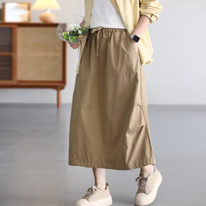 Chân váy lưng thun vạt dây rút - V095