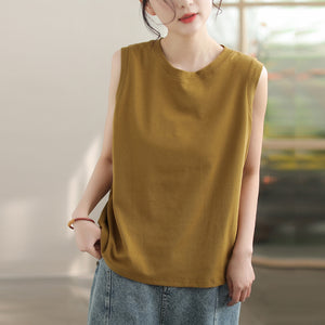 Áo T-shirt sát nách cổ tròn đơn sắc - A779
