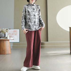 Quần baggy lưng thun ống rộng hai túi chéo - Q077