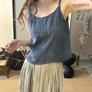 Áo t-shirt linen hai dây sát nách - NU10107